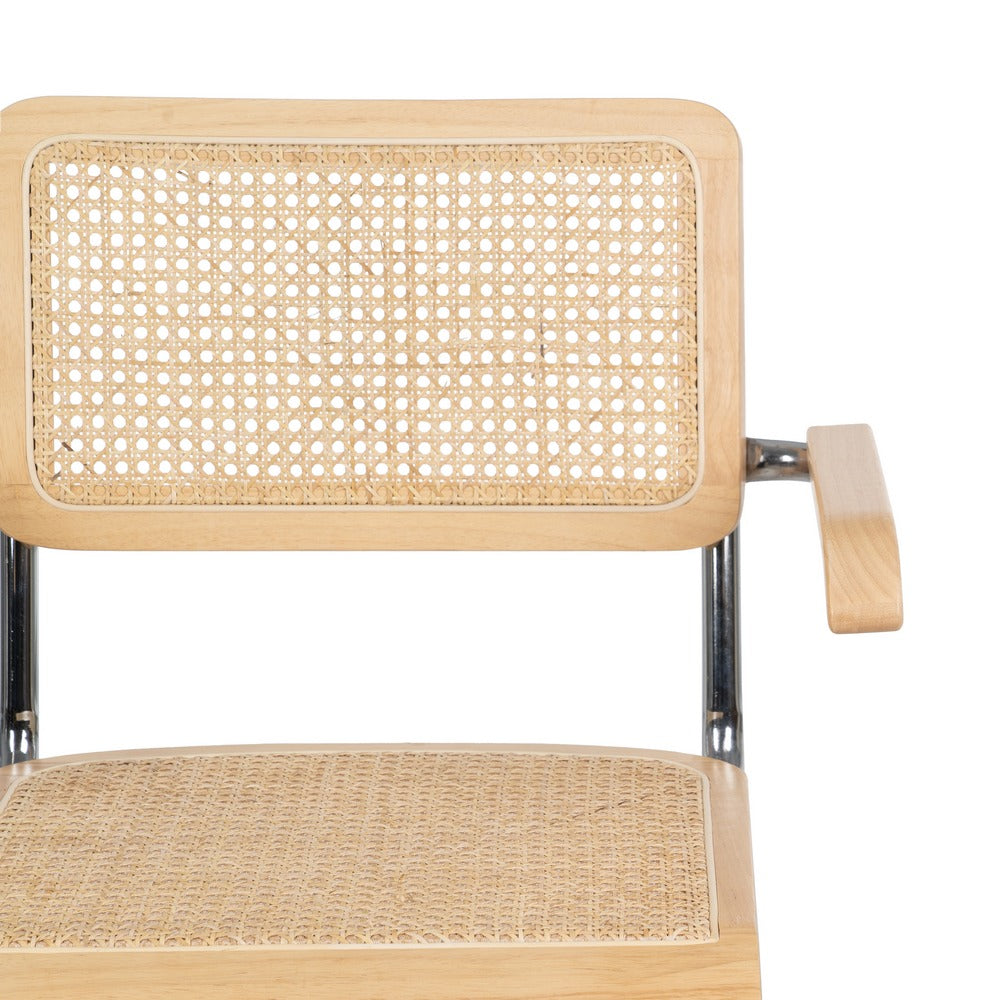 SILLA NATURAL MADERA-RATÁN SALÓN 61,50 X 53 X 82,50 CM