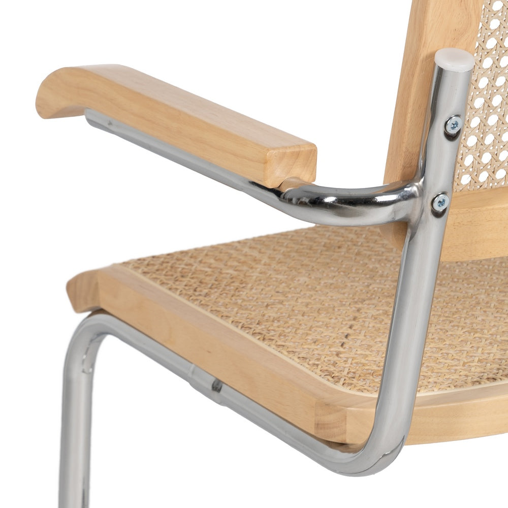 SILLA NATURAL MADERA-RATÁN SALÓN 61,50 X 53 X 82,50 CM