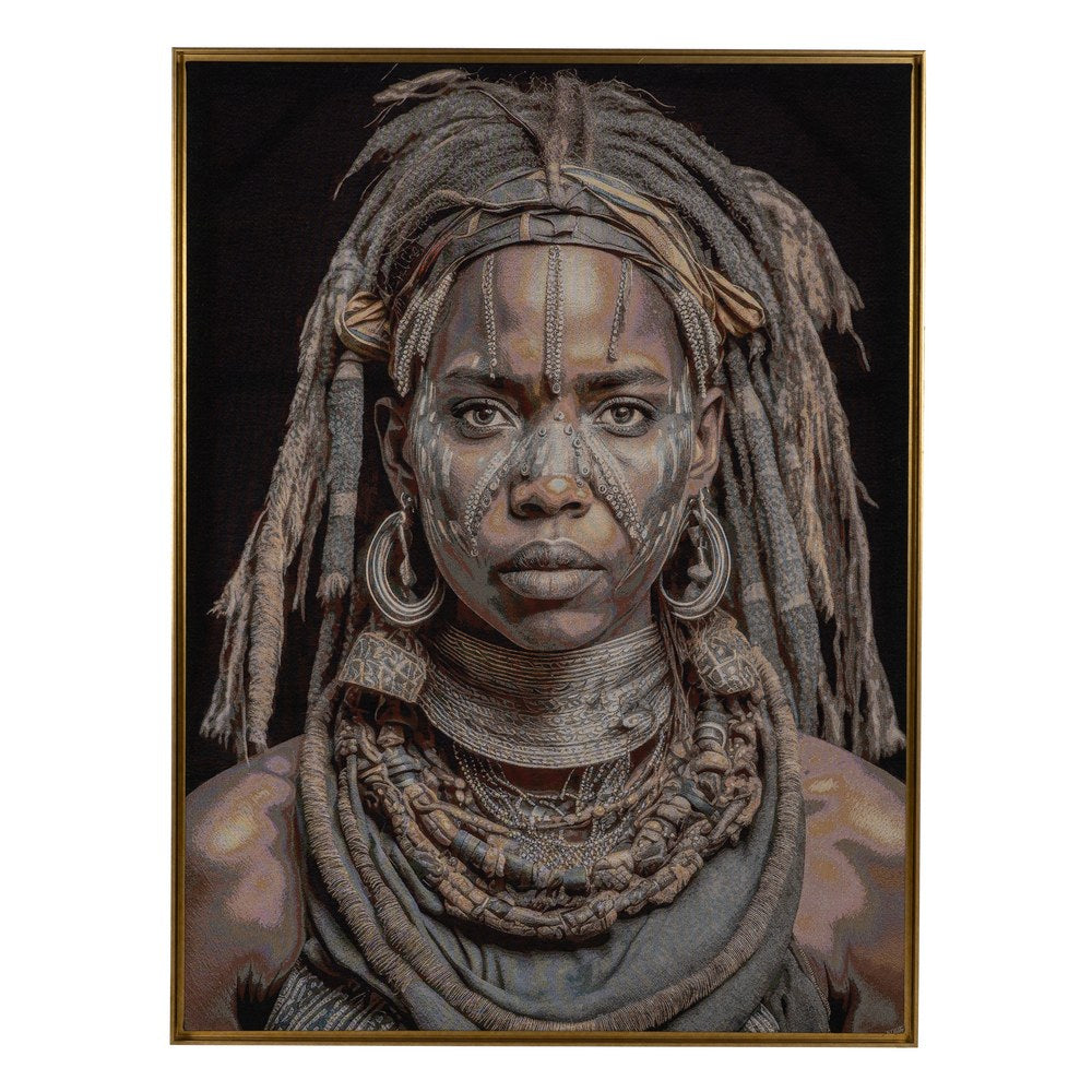 CUADRO AFRICANA TEJIDO DECORACI�N 133 X 180 CM