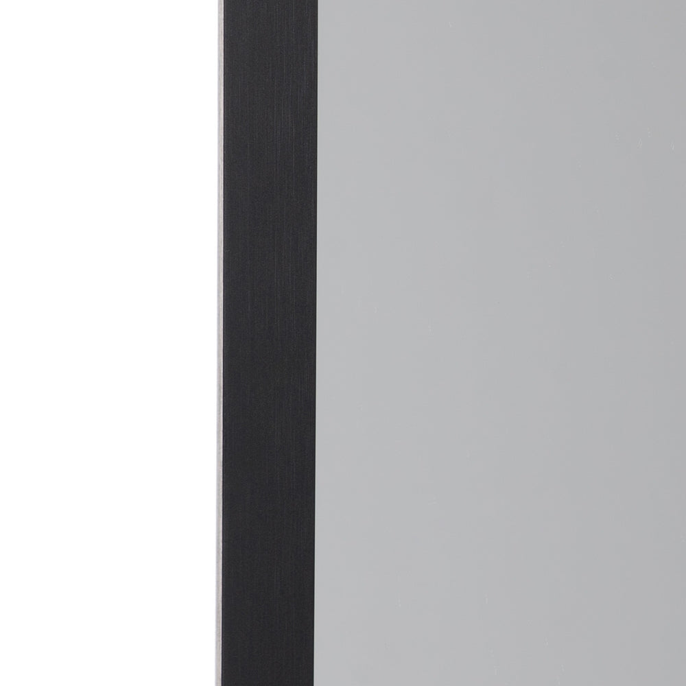 BLACK ALUMINIUM DECORATIVE MIRROR 50 X 60 CM