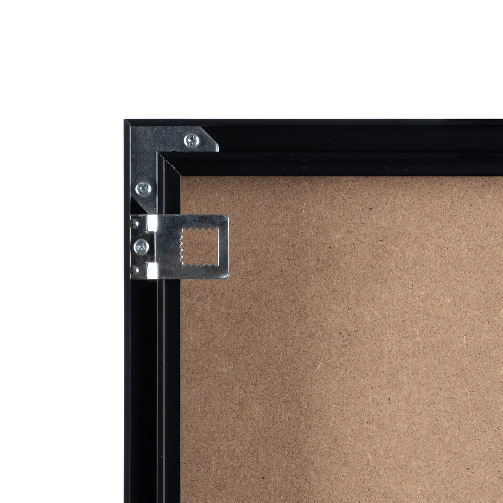 BLACK ALUMINIUM DECORATIVE MIRROR 50 X 60 CM