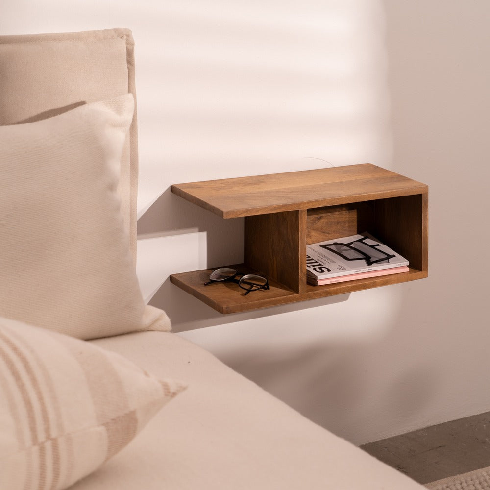 MESITA FLOTANTE MIEL MADERA DE MANGO 45 X 20 X 20 CM