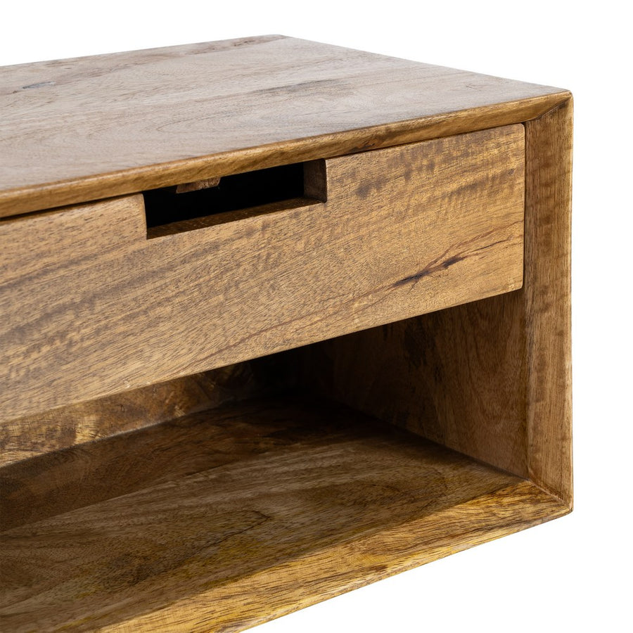 MESITA FLOTANTE MIEL MADERA DE MANGO 40 X 25 X 23 CM