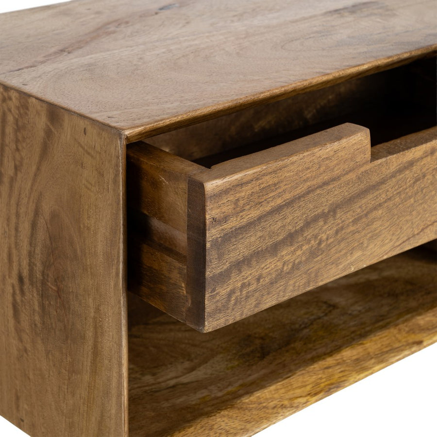 MESITA FLOTANTE MIEL MADERA DE MANGO 40 X 25 X 23 CM