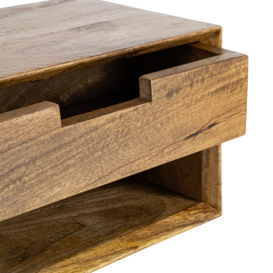 MESITA FLOTANTE MIEL MADERA DE MANGO 40 X 25 X 23 CM