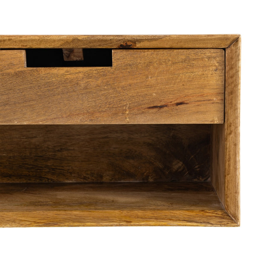 MESITA FLOTANTE MIEL MADERA DE MANGO 40 X 25 X 23 CM