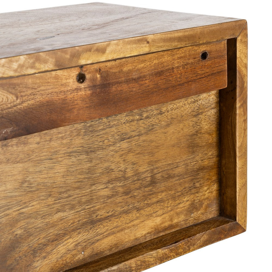 MESITA FLOTANTE MIEL MADERA DE MANGO 40 X 25 X 23 CM
