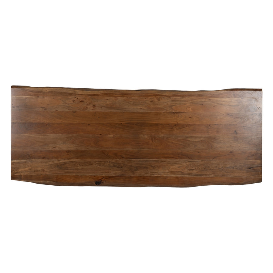 BROWN ACACIA WOOD DINING TABLE 280 X 100 X 77 CM