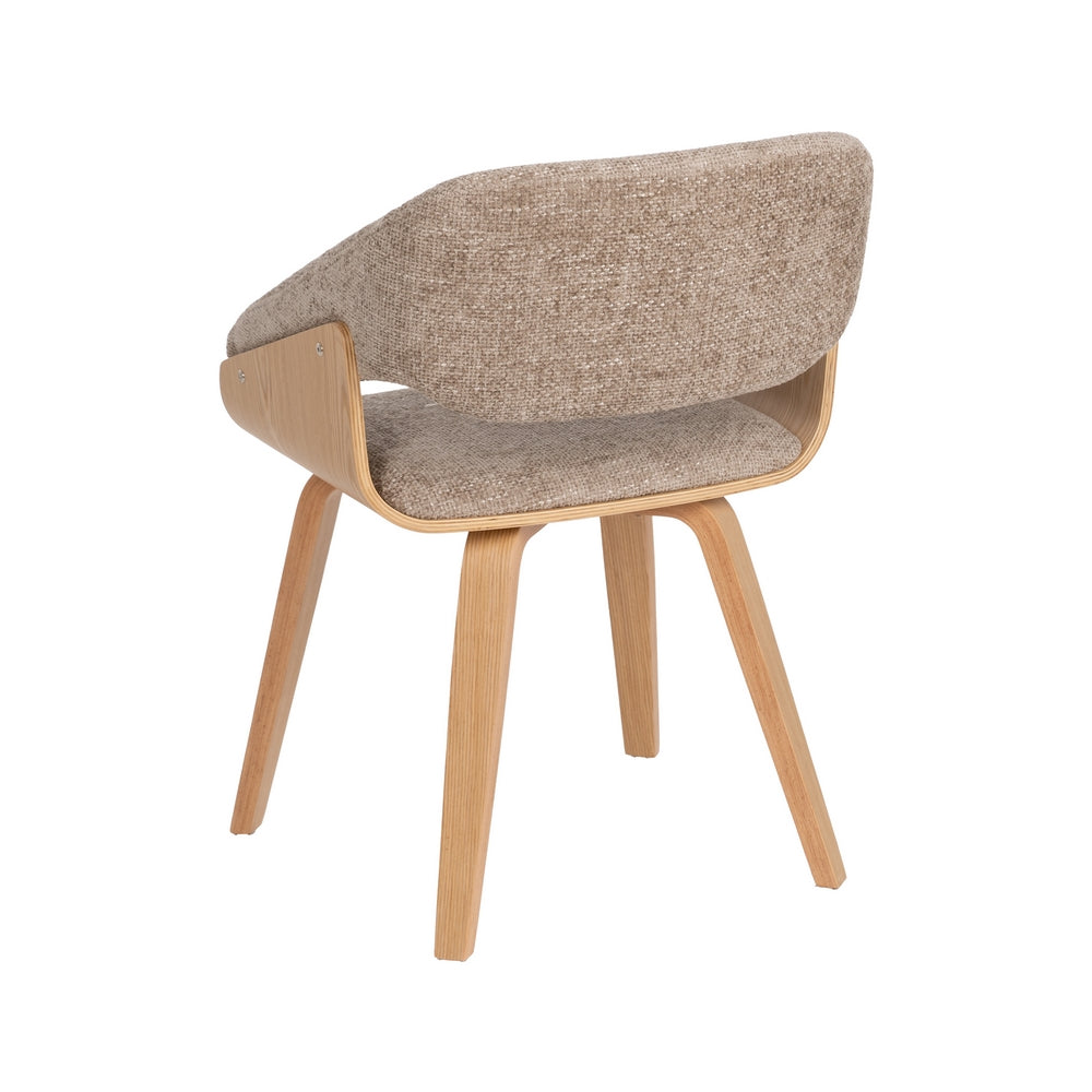 SILLA BEIGE-MARRÓN TEJIDO-MADERA 51 X 55 X 75 CM