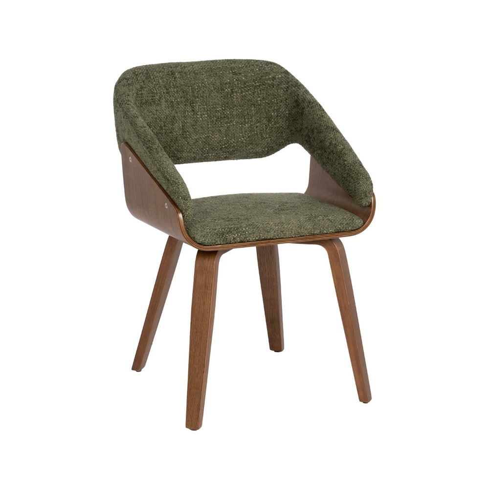 SILLA VERDE-MARR�N TEJIDO-MADERA 51 X 55 X 75 CM