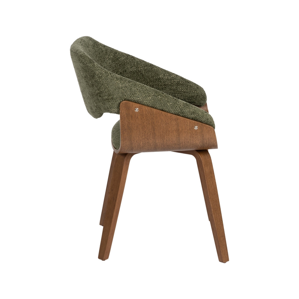 SILLA VERDE-MARRÓN TEJIDO-MADERA 51 X 55 X 75 CM