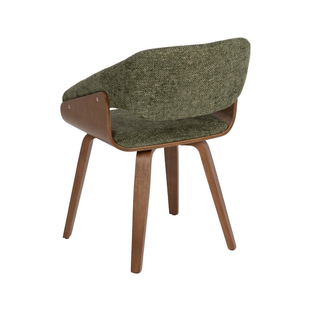 SILLA VERDE-MARRÓN TEJIDO-MADERA 51 X 55 X 75 CM