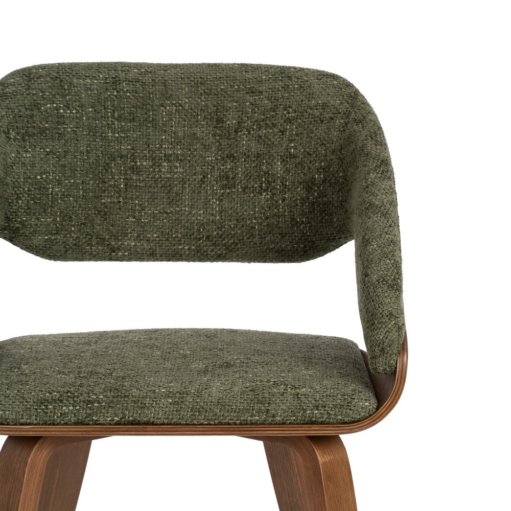 SILLA VERDE-MARRÓN TEJIDO-MADERA 51 X 55 X 75 CM