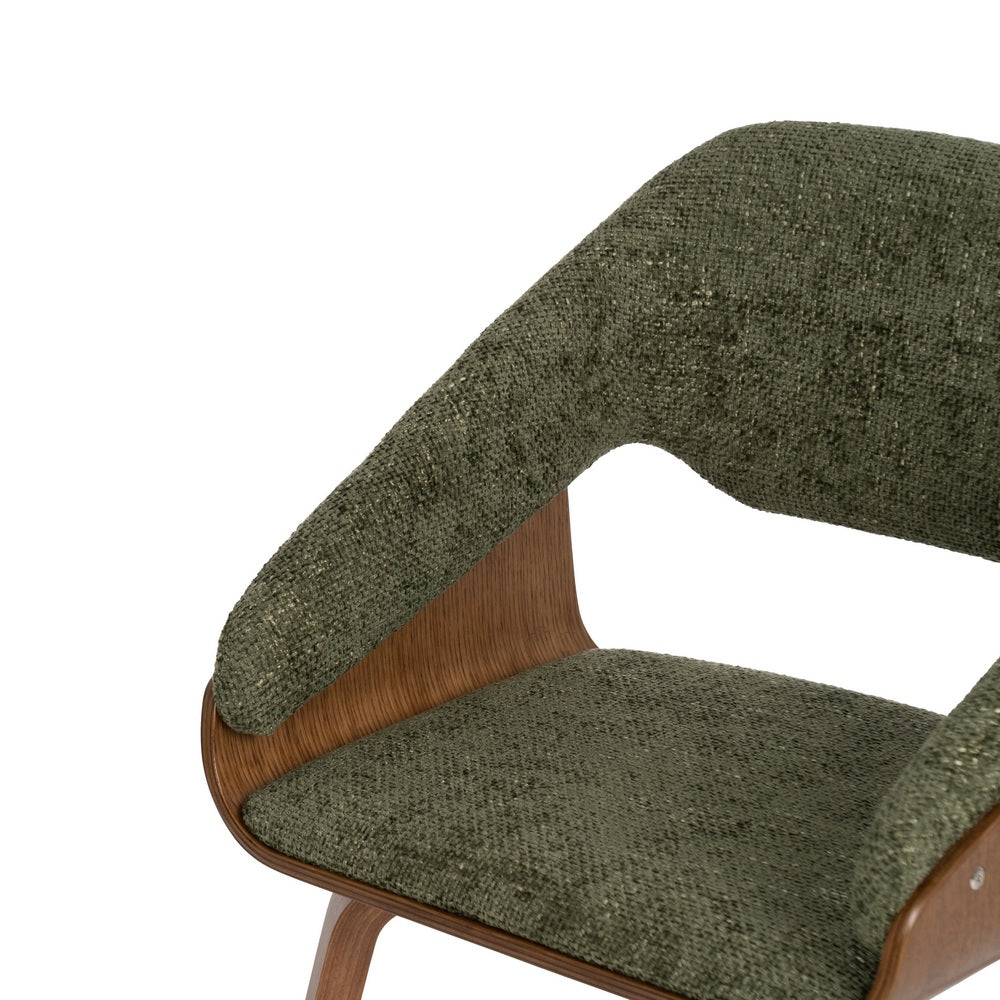 SILLA VERDE-MARRÓN TEJIDO-MADERA 51 X 55 X 75 CM