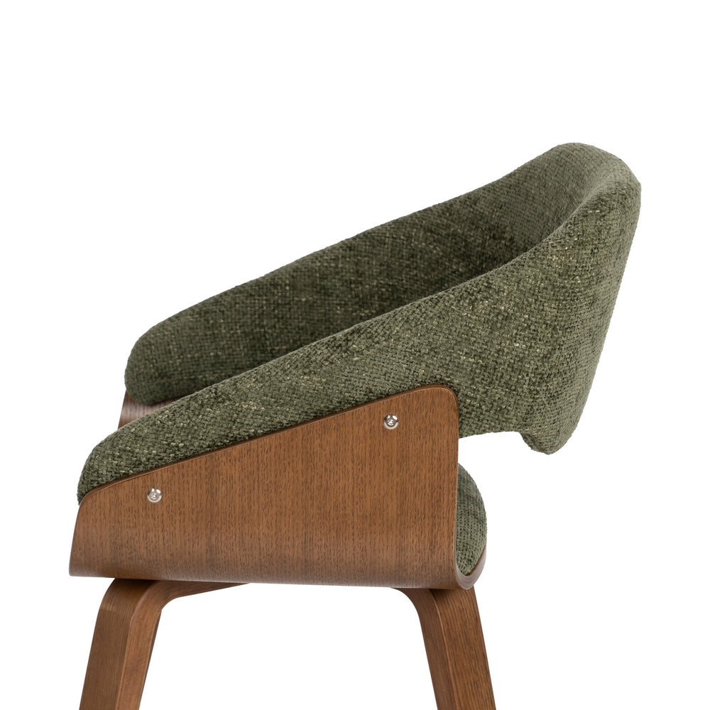 SILLA VERDE-MARRÓN TEJIDO-MADERA 51 X 55 X 75 CM