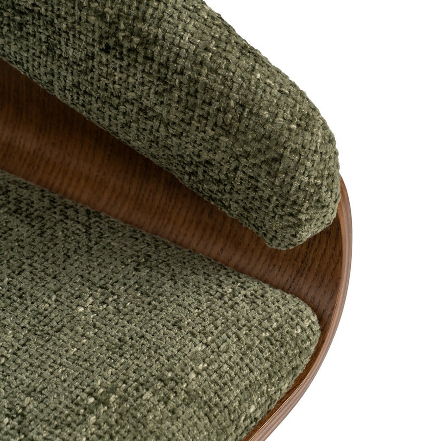 SILLA VERDE-MARRÓN TEJIDO-MADERA 51 X 55 X 75 CM