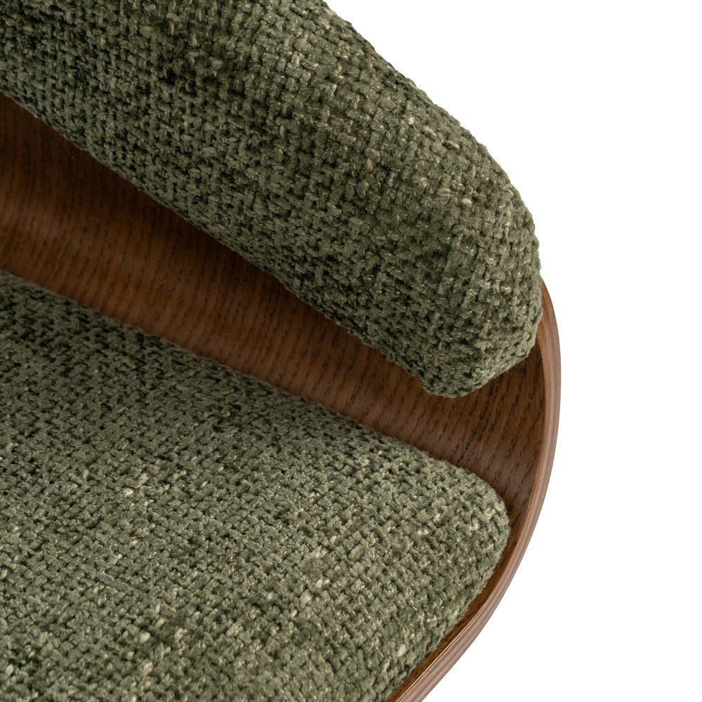 SILLA VERDE-MARRÓN TEJIDO-MADERA 51 X 55 X 75 CM