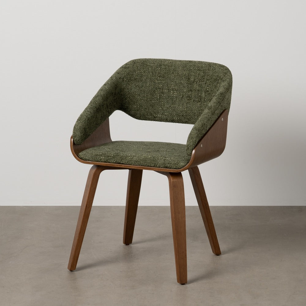 SILLA VERDE-MARR�N TEJIDO-MADERA 51 X 55 X 75 CM