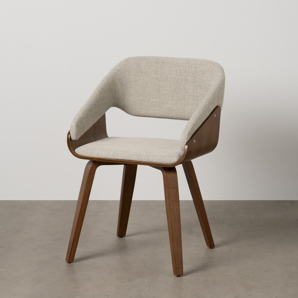 SILLA GRIS-MARRÓN TEJIDO-MADERA CONTRACT 51 X 55 X 75 CM