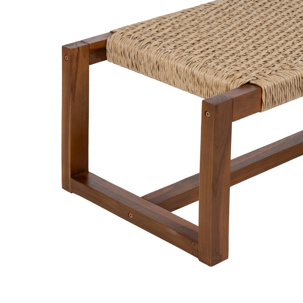 NATURAL TEAK WOOD BENCH FOR LIVING ROOM 138 X 49 X 36 CM