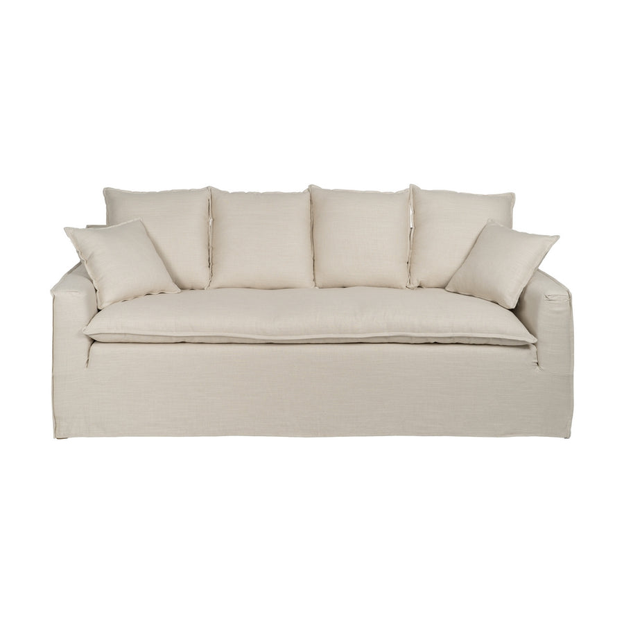 SOFÁ 4 PLAZAS CREMA TEJIDO SALÓN 220 X 100 X 91 CM