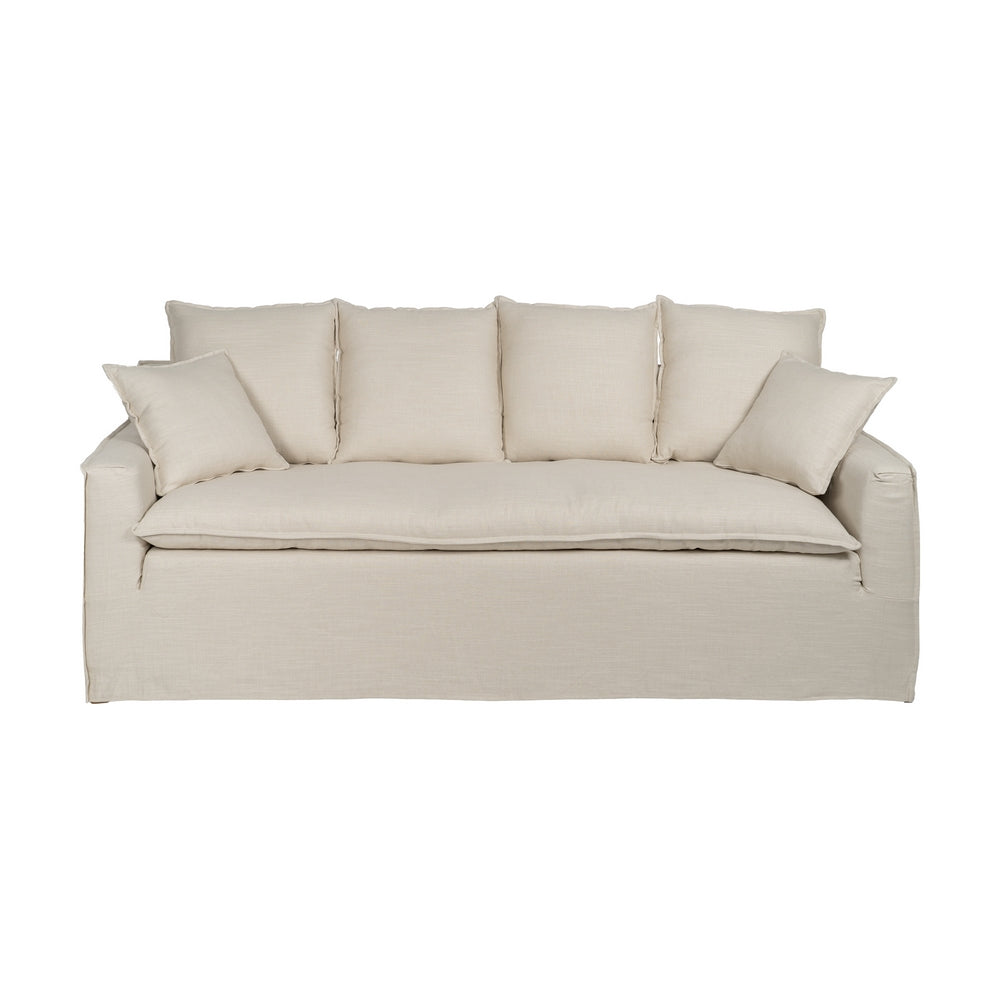 SOFÁ 4 PLAZAS CREMA TEJIDO SALÓN 220 X 100 X 91 CM