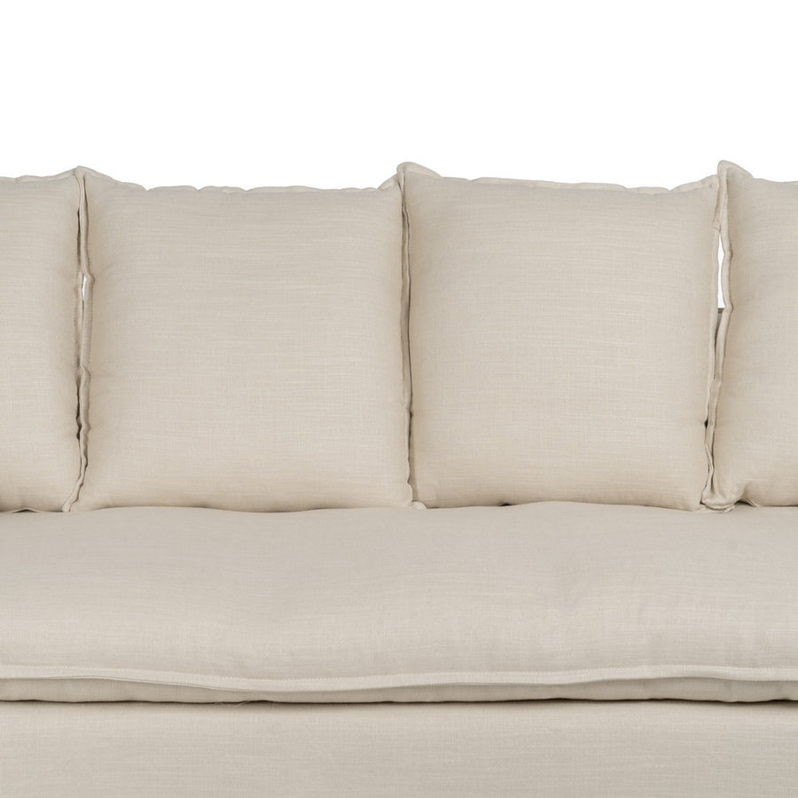 SOFÁ 4 PLAZAS CREMA TEJIDO SALÓN 220 X 100 X 91 CM