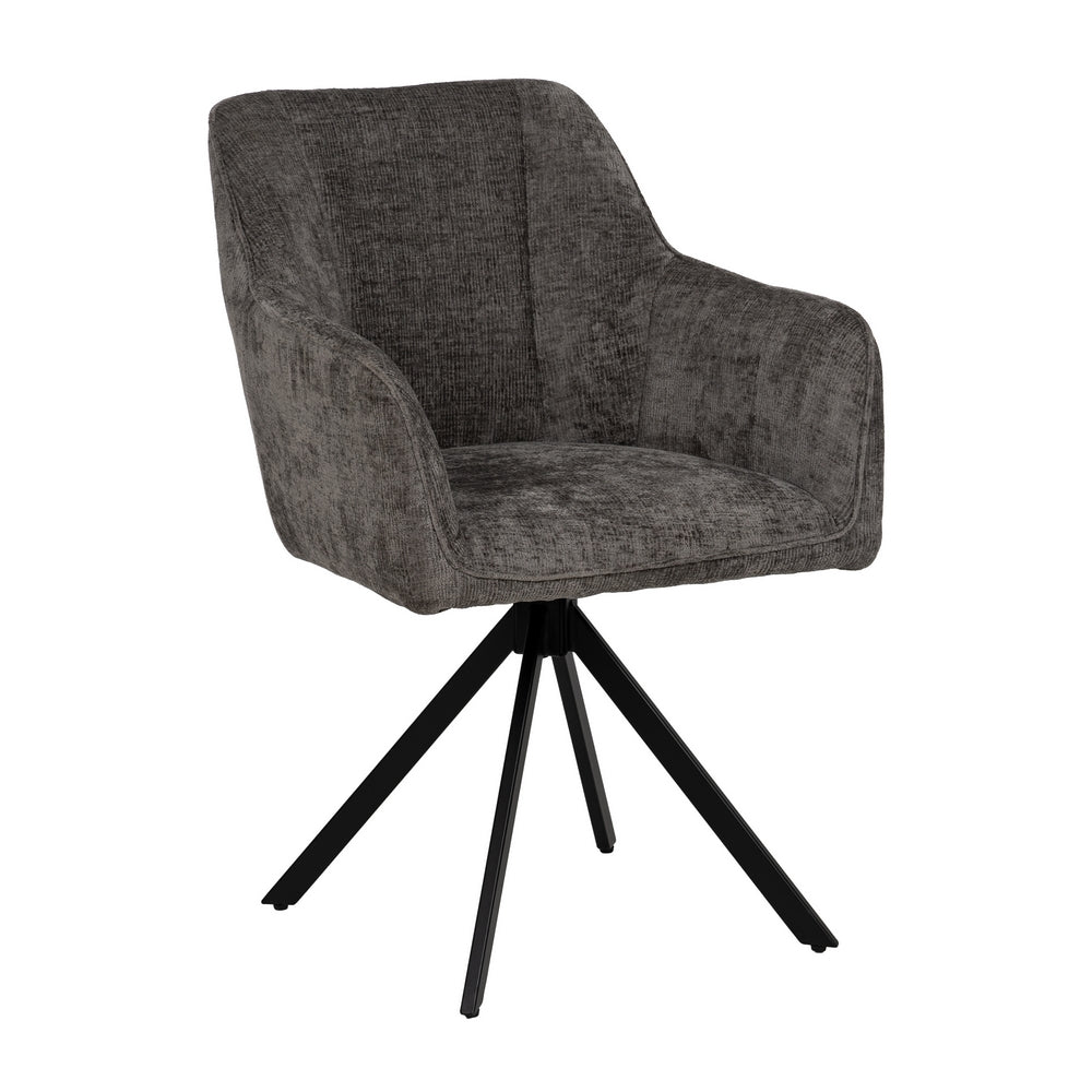 SILLA BRAZOS GRIS OSCURO TEJIDO-METAL 58 X 58 X 83 CM