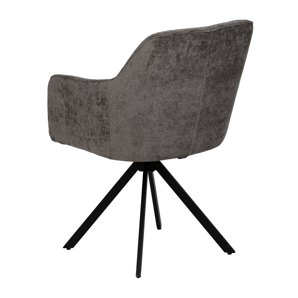 SILLA BRAZOS GRIS OSCURO TEJIDO-METAL 58 X 58 X 83 CM