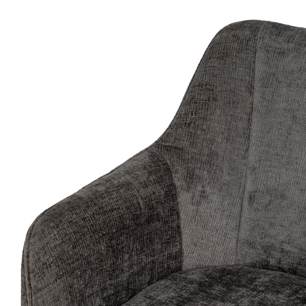 SILLA BRAZOS GRIS OSCURO TEJIDO-METAL 58 X 58 X 83 CM
