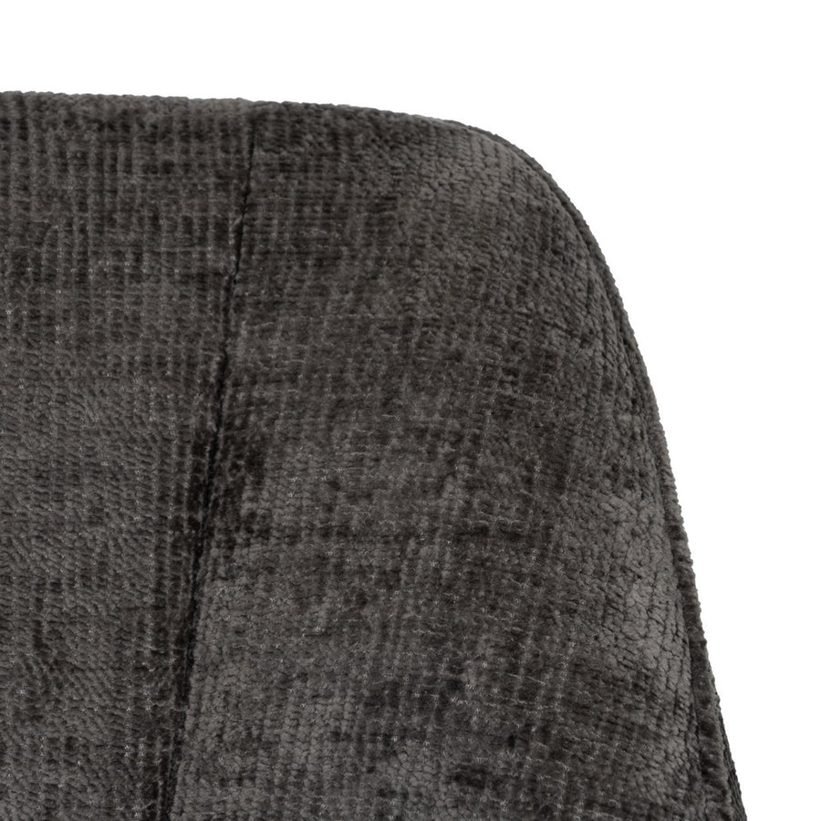 DARK GREY ARMCHAIR FABRIC-METAL 58 X 58 X 83 CM