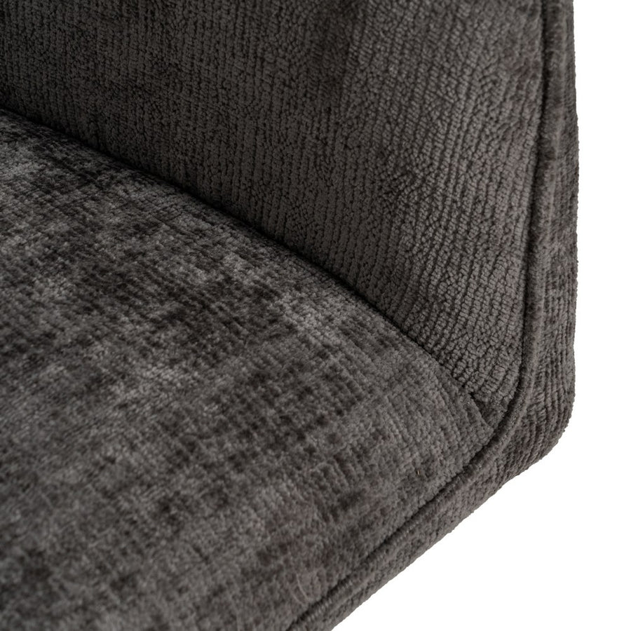 DARK GREY ARMCHAIR FABRIC-METAL 58 X 58 X 83 CM