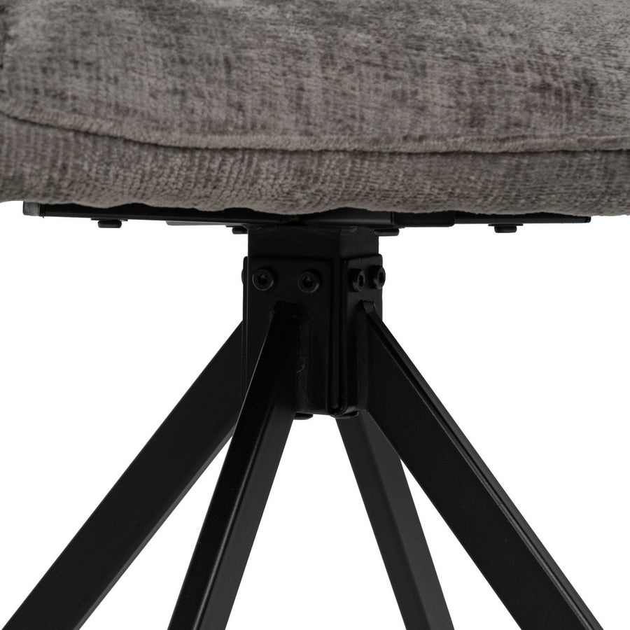 DARK GREY ARMCHAIR FABRIC-METAL 58 X 58 X 83 CM