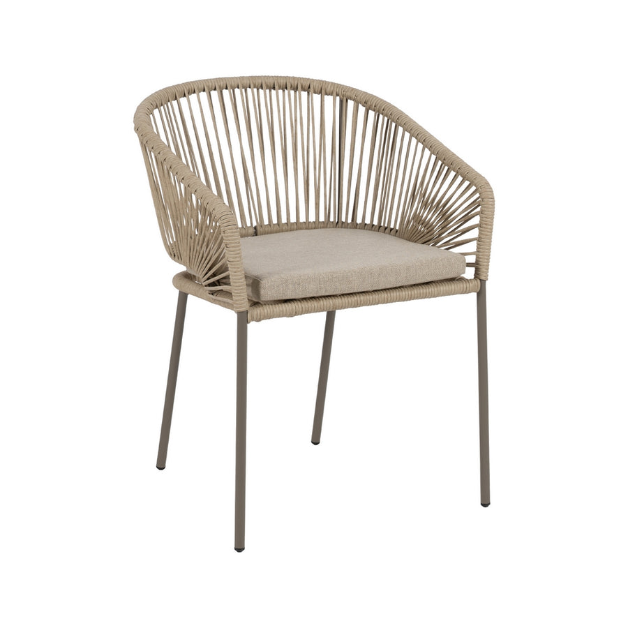 NATURAL-GREY PE-STEEL OUTDOOR CHAIR 58 X 58 X 77.50 CM