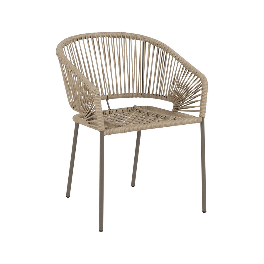 NATURAL-GREY PE-STEEL OUTDOOR CHAIR 58 X 58 X 77.50 CM