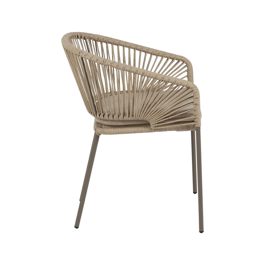 NATURAL-GREY PE-STEEL OUTDOOR CHAIR 58 X 58 X 77.50 CM