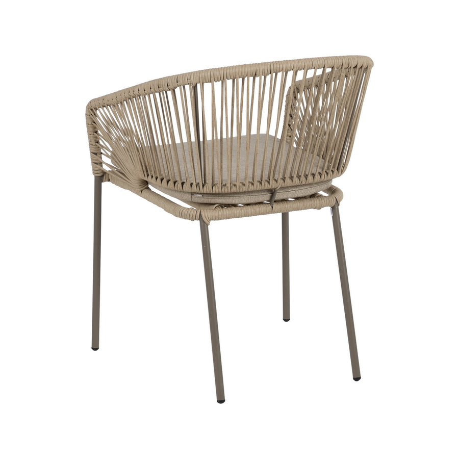 NATURAL-GREY PE-STEEL OUTDOOR CHAIR 58 X 58 X 77.50 CM