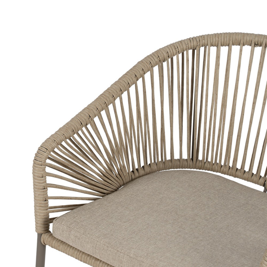 NATURAL-GREY PE-STEEL OUTDOOR CHAIR 58 X 58 X 77.50 CM