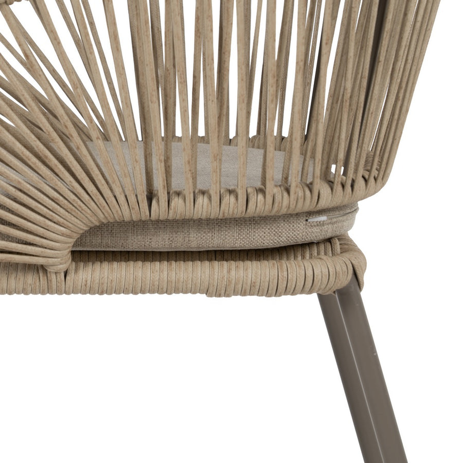 NATURAL-GREY PE-STEEL OUTDOOR CHAIR 58 X 58 X 77.50 CM