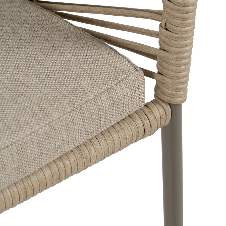 NATURAL-GREY PE-STEEL OUTDOOR CHAIR 58 X 58 X 77.50 CM