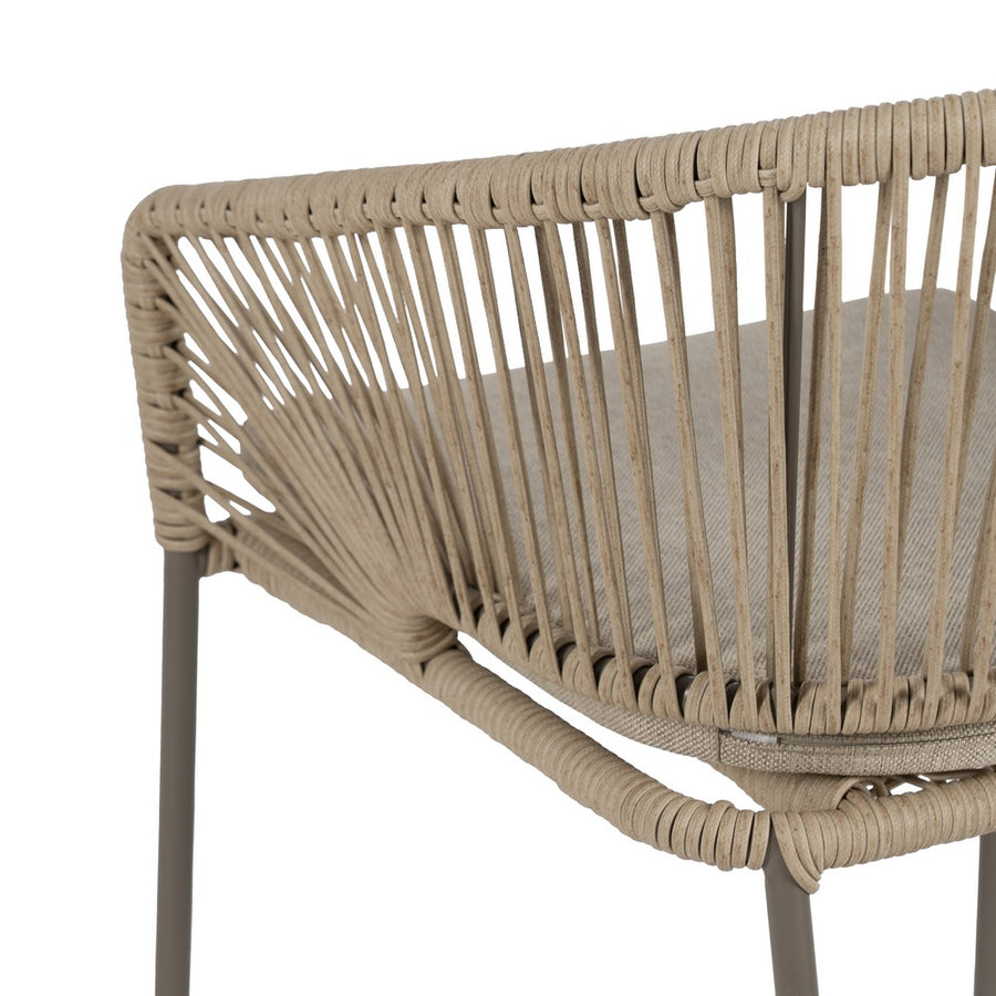 NATURAL-GREY PE-STEEL OUTDOOR CHAIR 58 X 58 X 77.50 CM