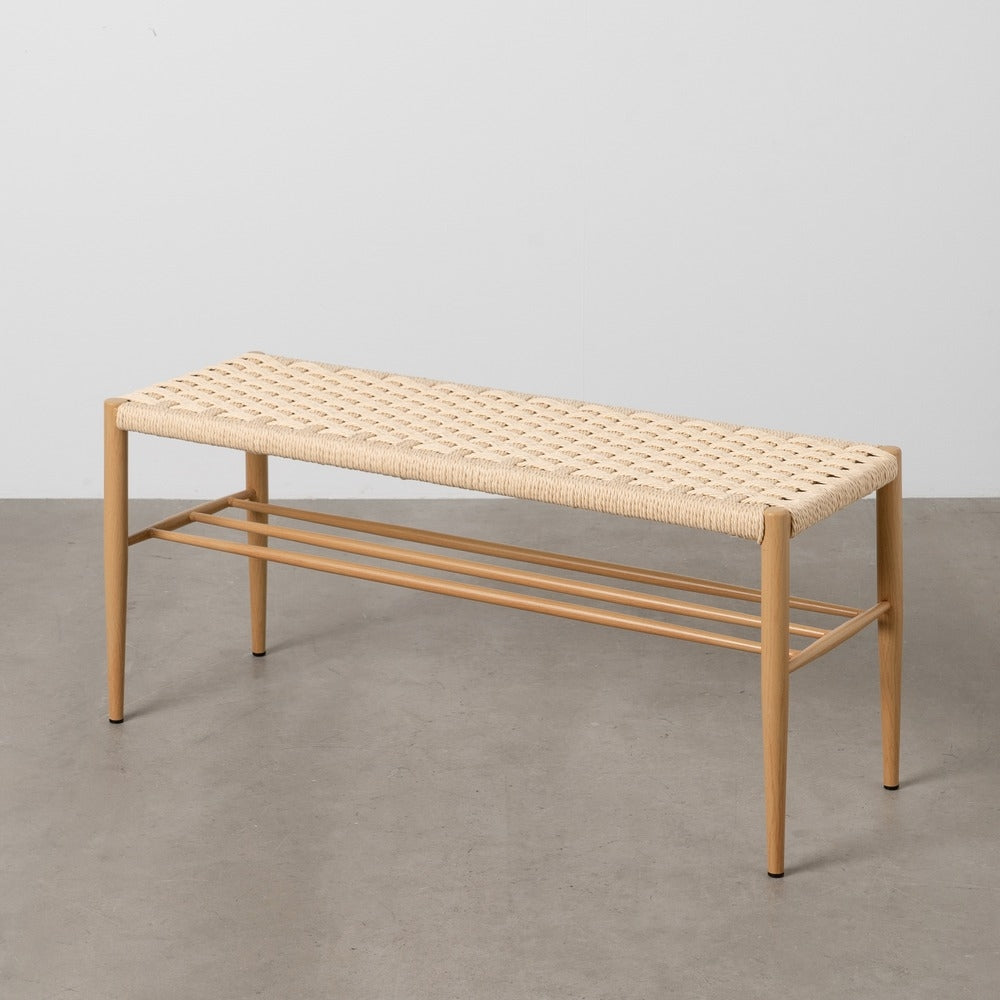 BANCO NATURAL CUERDA-METAL 100 X 35 X 46 CM