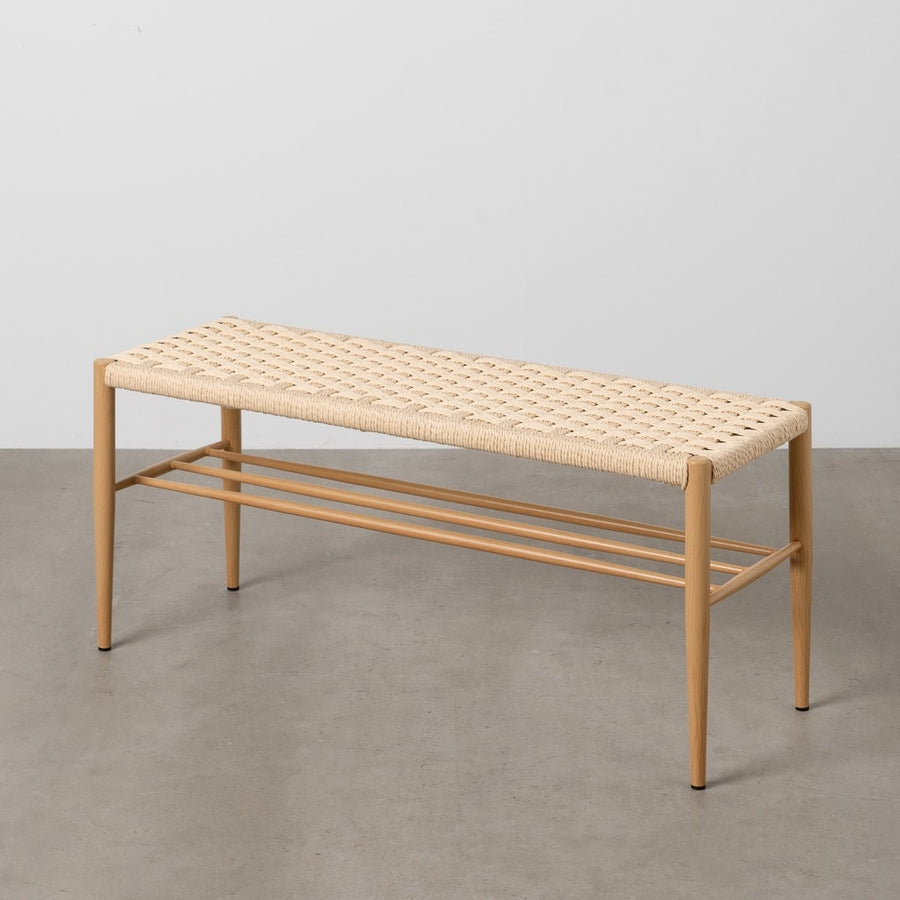 BANCO NATURAL CUERDA-METAL 100 X 35 X 46 CM