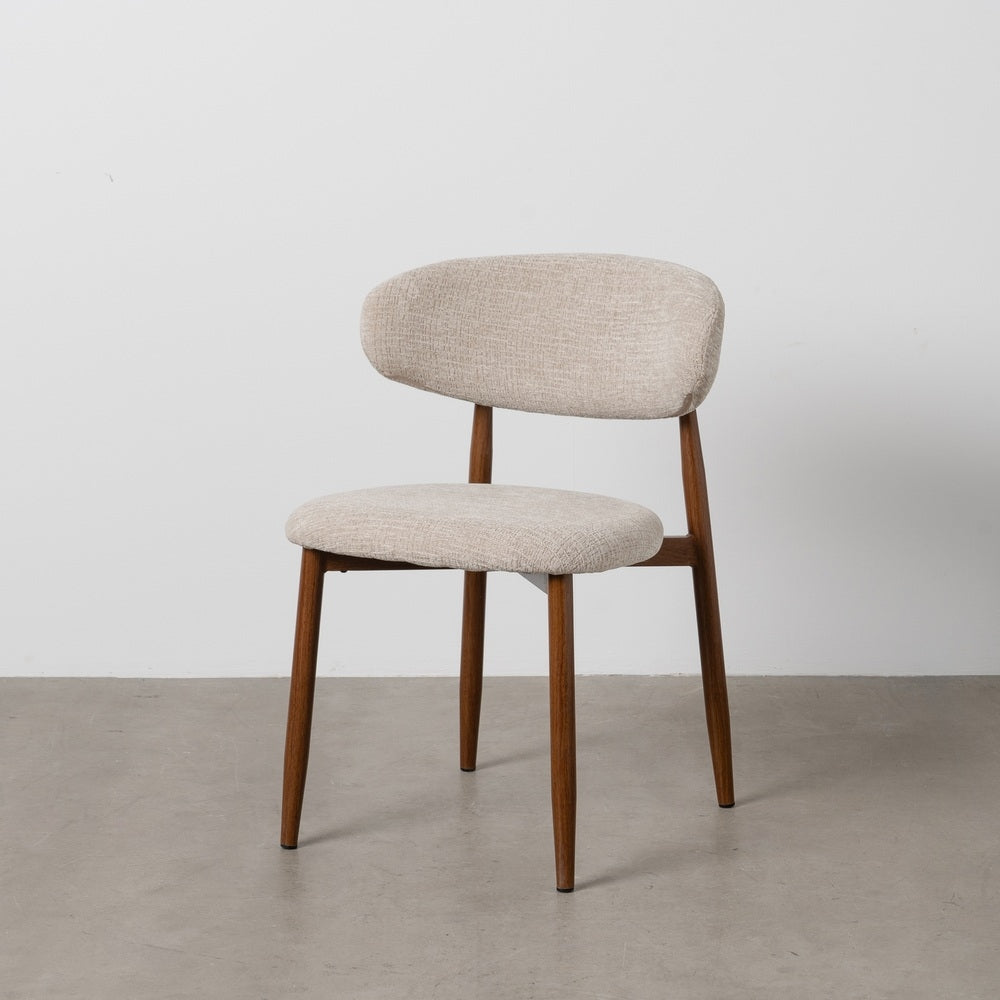 SILLA BEIGE TEJIDO-METAL 53 X 51 X 76,50 CM