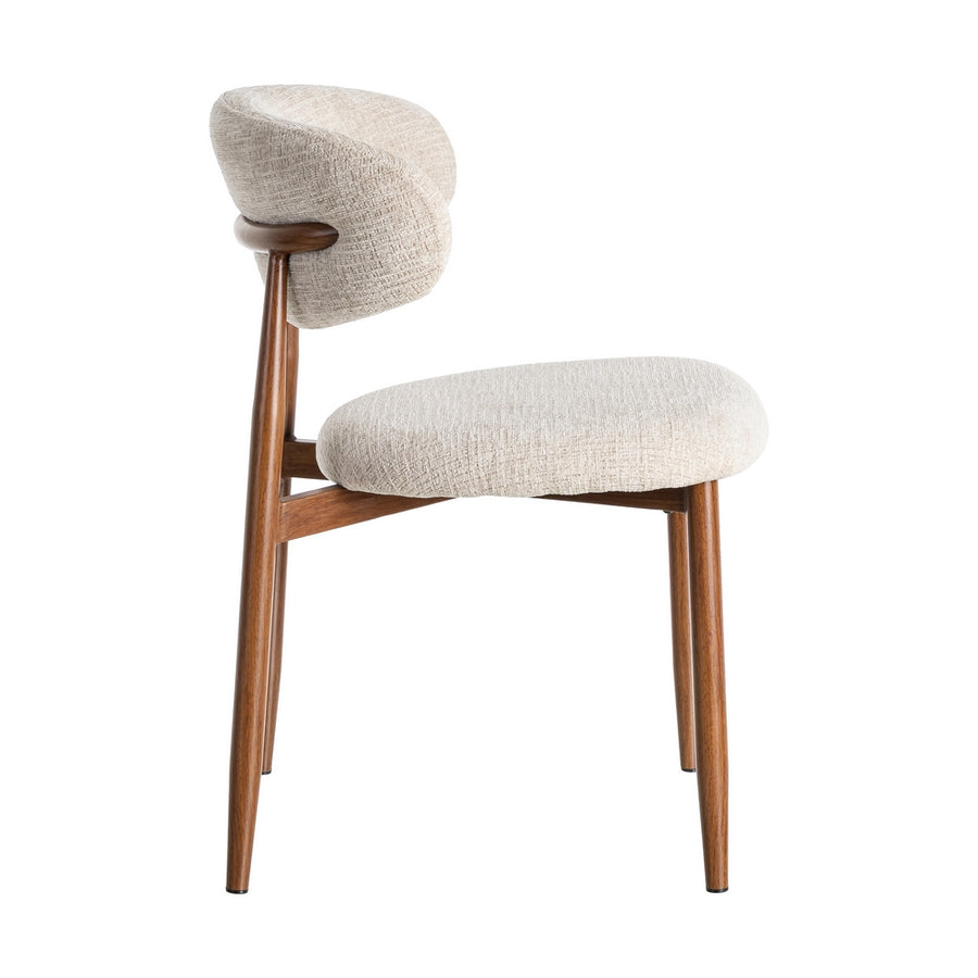 SILLA BEIGE TEJIDO-METAL 53 X 51 X 76,50 CM