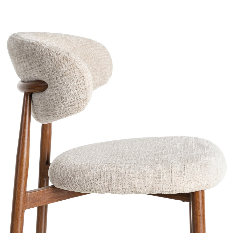 SILLA BEIGE TEJIDO-METAL 53 X 51 X 76,50 CM