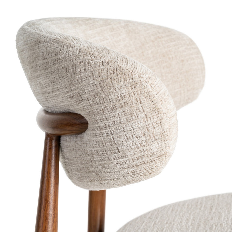 SILLA BEIGE TEJIDO-METAL 53 X 51 X 76,50 CM
