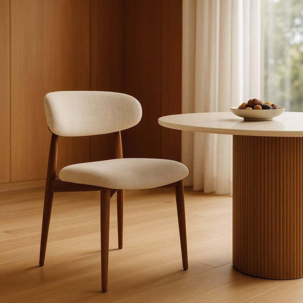 SILLA BEIGE TEJIDO-METAL 53 X 51 X 76,50 CM