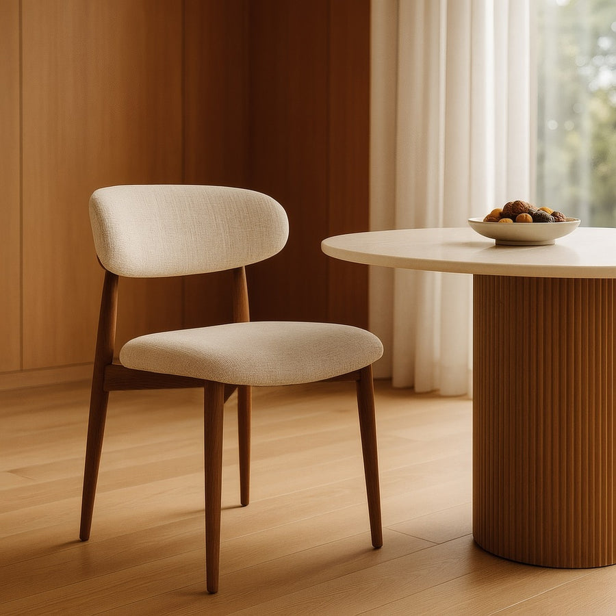 SILLA BEIGE TEJIDO-METAL 53 X 51 X 76,50 CM