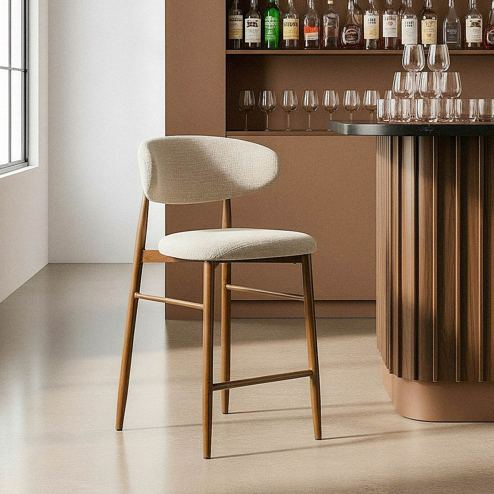 STOOL 65CM BEIGE FABRIC-METAL 53 X 52 X 95 CM